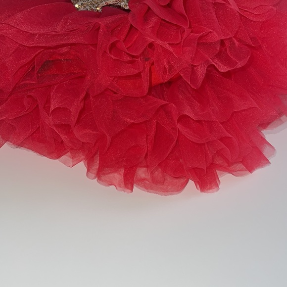 Red tutu with gold sequin bow - Picture 3 of 5
